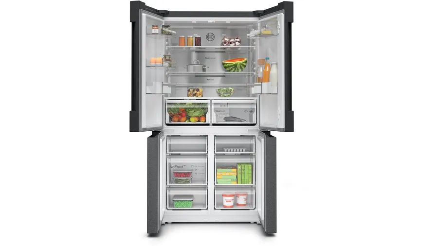 BOSCH KFN96AXEA Series 4 Freestanding Wardrobe Refrigerator 183 x 90.5 cm Brushed Black Steel Anti-Fingerprint, Total No Frost