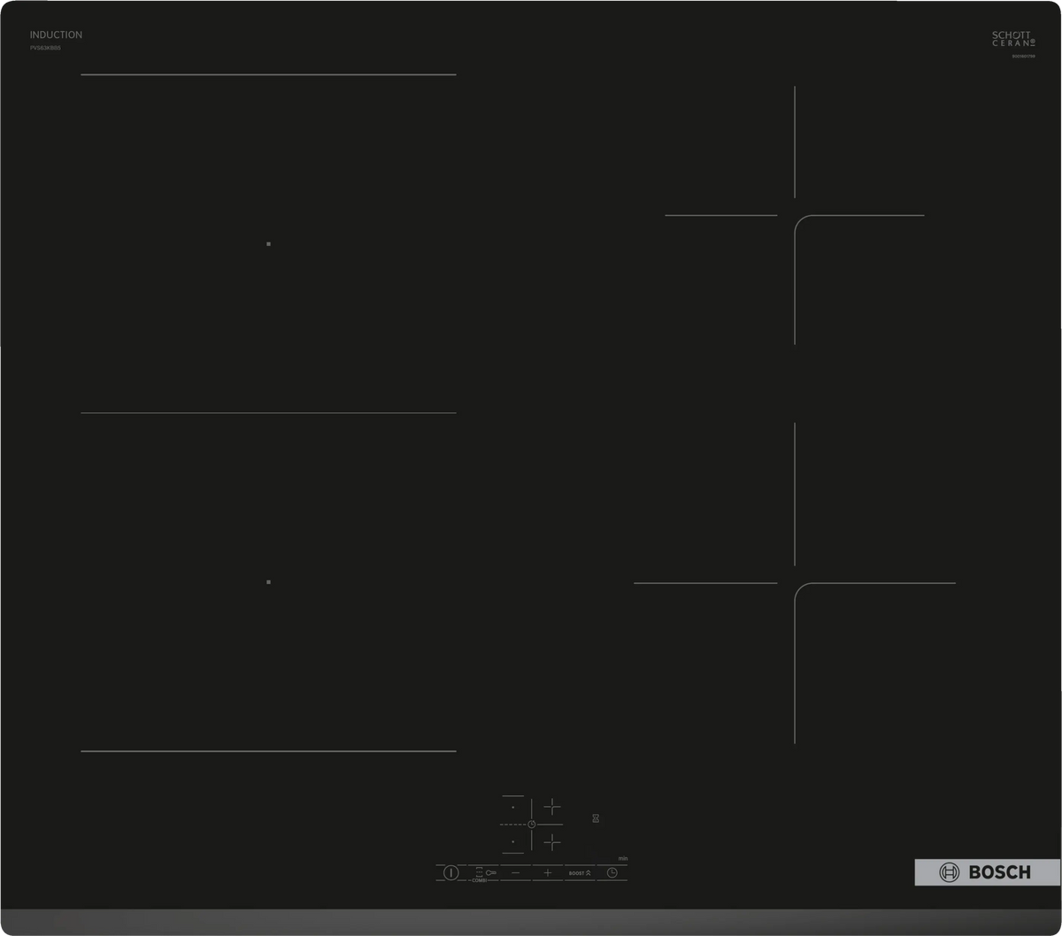 BOSCH PVS63KBB5E Series 4 Built-In Induction Hobs 60 cm Frameless