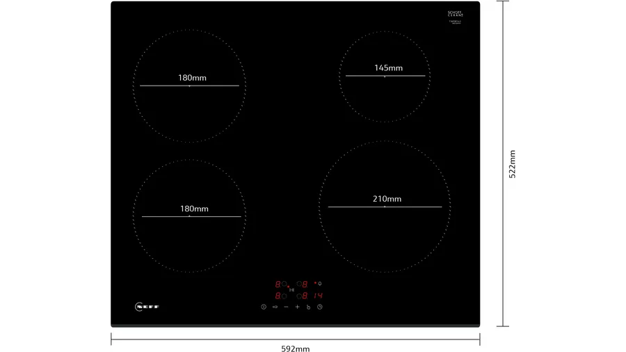 NEFF T36FBE1L0 N 30 Built-In Induction Hobs 60 cm, Frameless