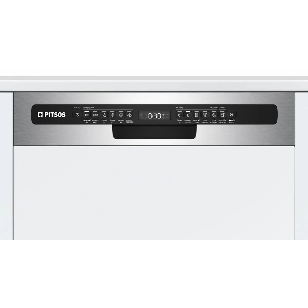 PITSOS DIF61I31 Semi Integrated Dishwasher with Visible Front Panel 60 cm Brushed Steel