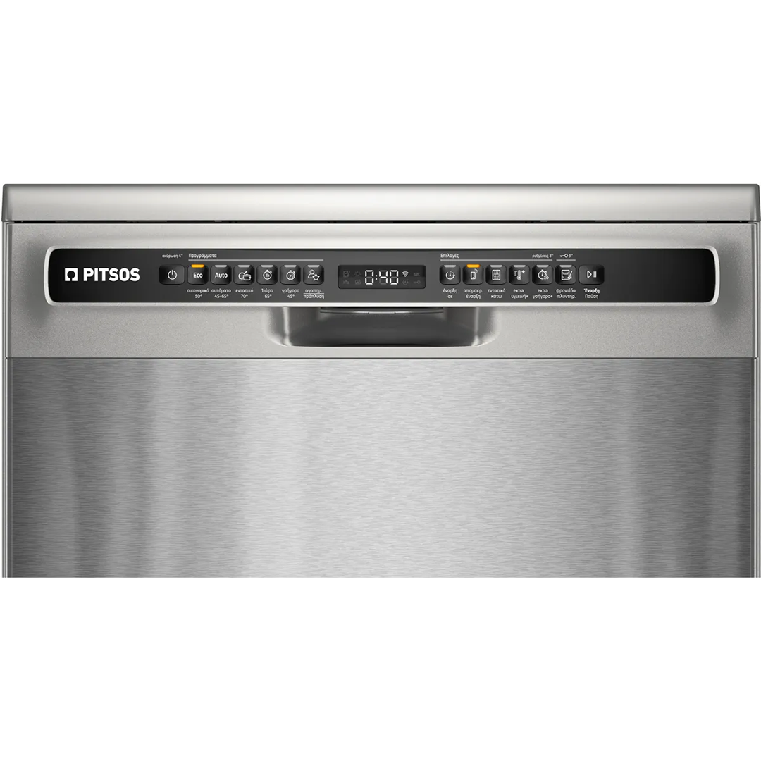 PITSOS DSF61I31 Freestanding Dishwasher 60 cm Brushed Steel Anti-Fingerprint