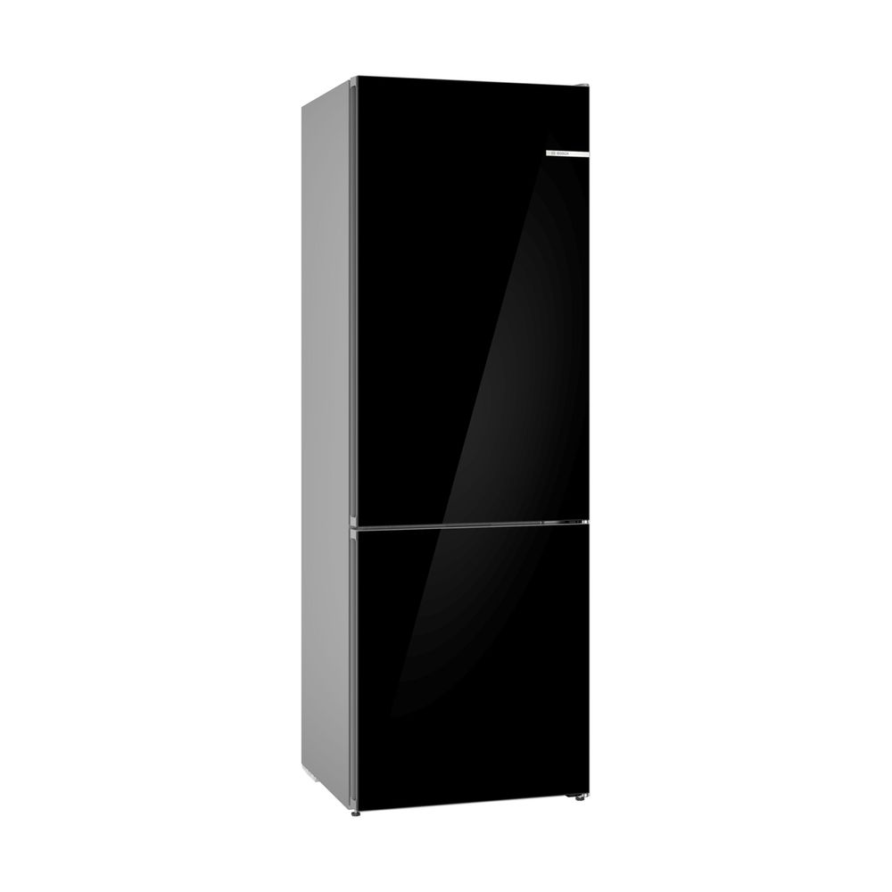 BOSCH KGN49LBCF Series 6 Freestanding Bottom Mount Refrigerator, with Glass Door 203 x 70 cm Black, Total No Frost