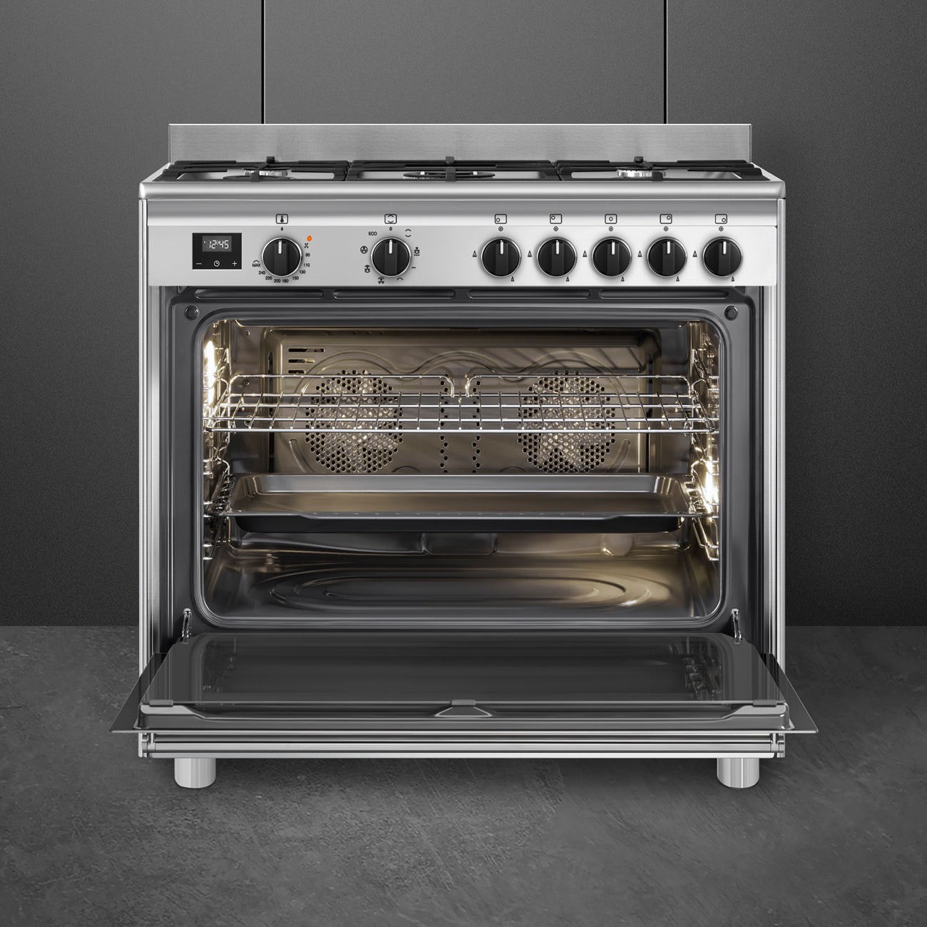 SMEG BG91X2 Freestanding Cooker with Gas Hobs 90x60 cm Classica Aesthetic