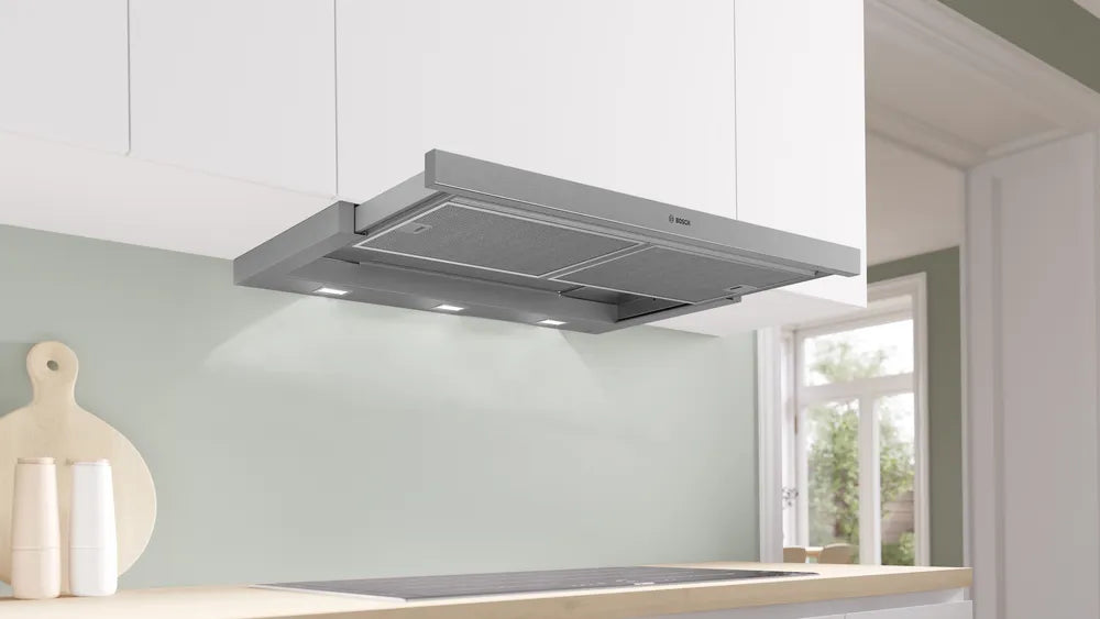 BOSCH DFR097A52 Series 4 Built-In Sliding Cooker Hood 90 cm Silver Metallic