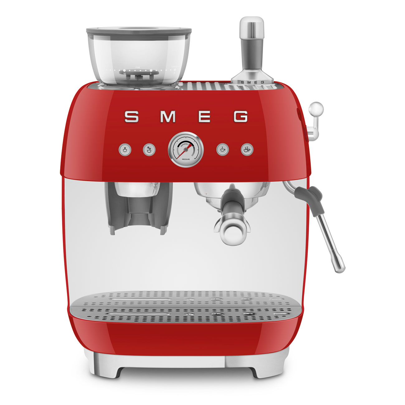 SMEG EGF03 50's Style Aesthetic Manual Espresso Coffee Machine with Built-In Grinder