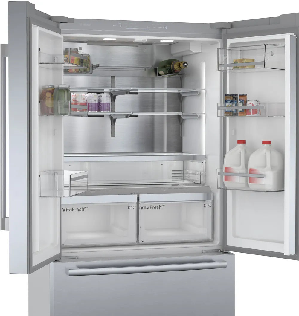 BOSCH KFF96PIEP Series 8 Freestanding Wardrobe Refrigerator 183 x 90.5 cm Brushed Steel Anti-Fingerprint, Total No Frost