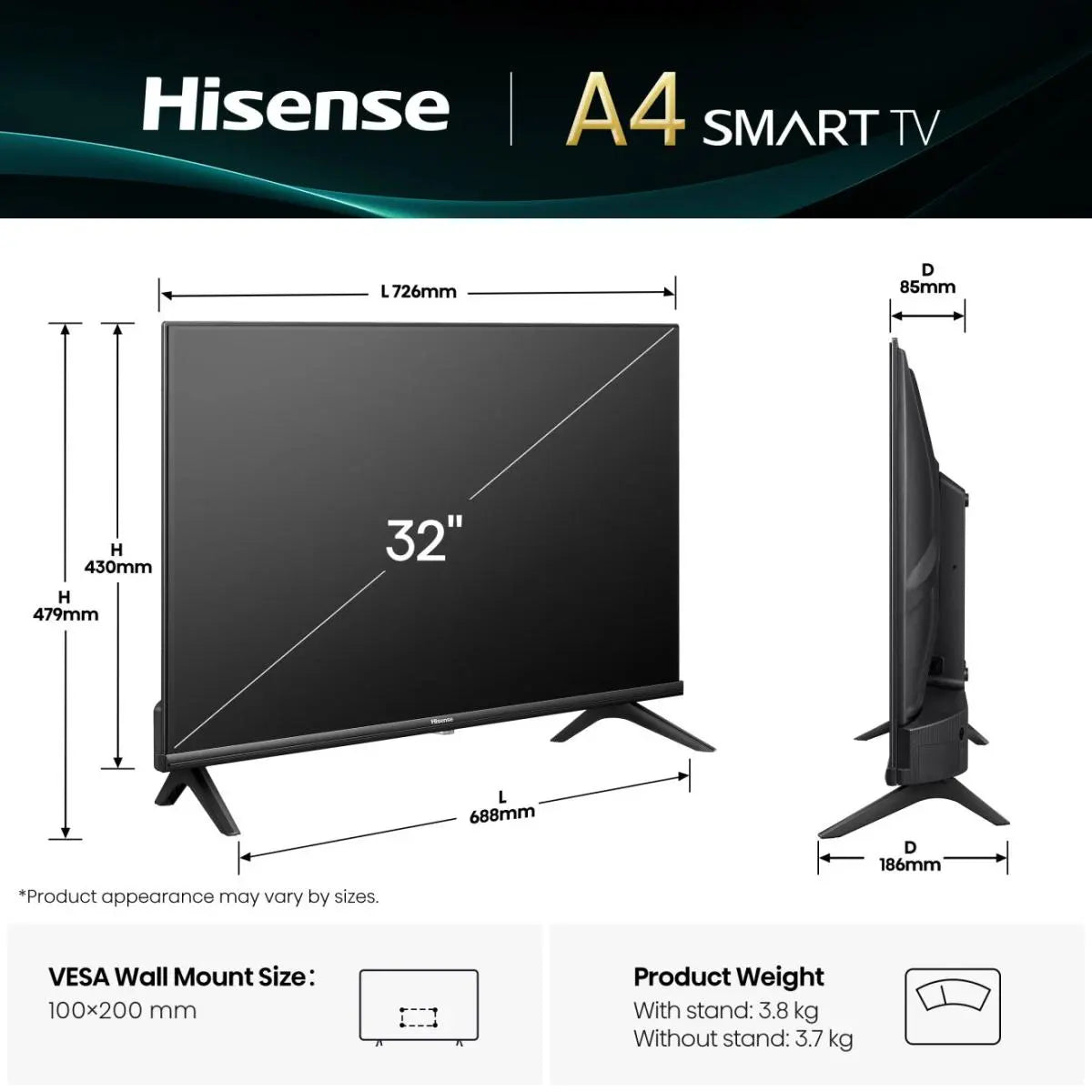 HISENSE -A4Q 32"/40" A4Q | HD Smart TV HD 60 Hz