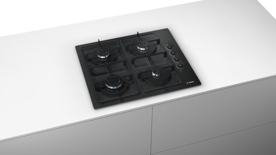 BOSCH POP6B6B80 Series 2 Built-In Gas Hobs 60 cm Tempered Glass, Black