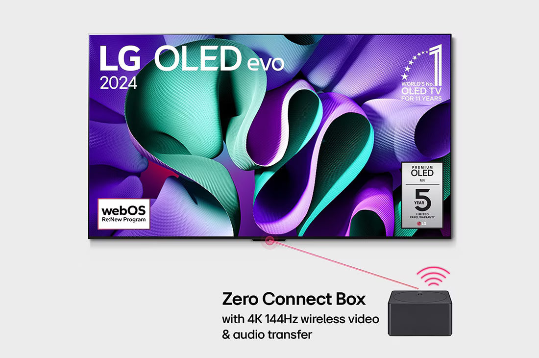 LG OLED evo AI M4 World's first True Wireless TV 77"/83"/97"
