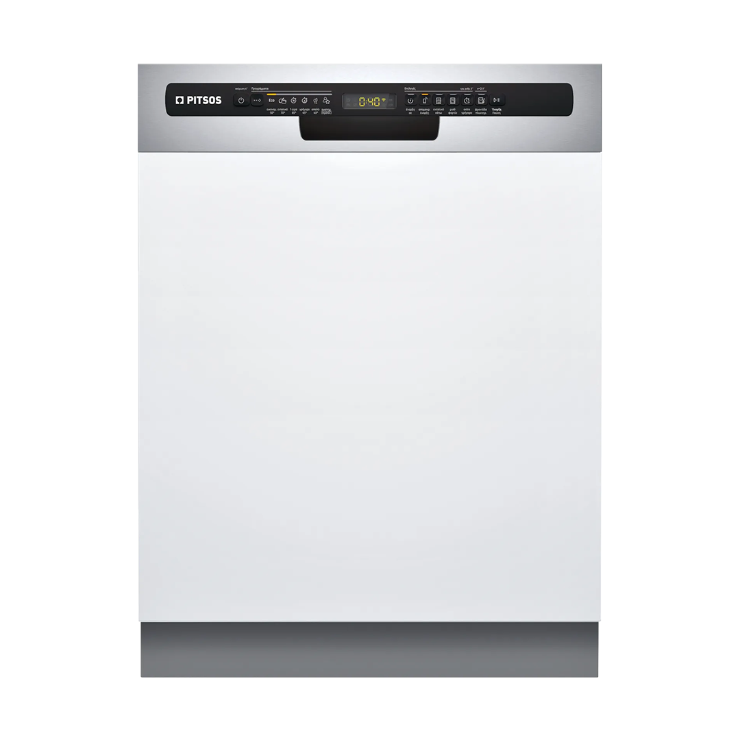 PITSOS DIF60I01 Semi Integrated Dishwasher with Visible Front Panel 60 cm Brushed Steel