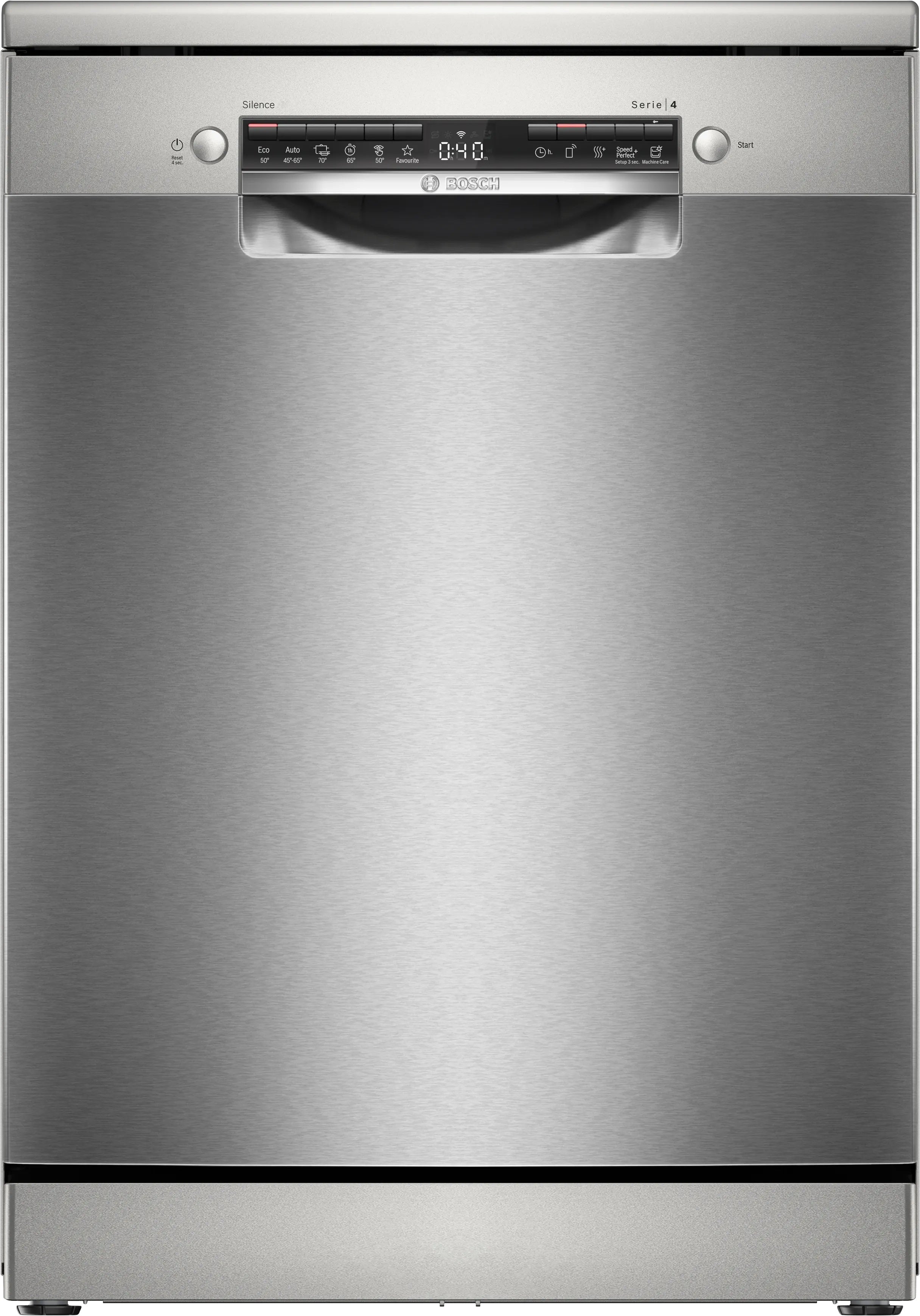 BOSCH SMS4HVI02E Series 4 Freestanding Dishwasher 60 cm Brushed Steel Anti-Fingerprint