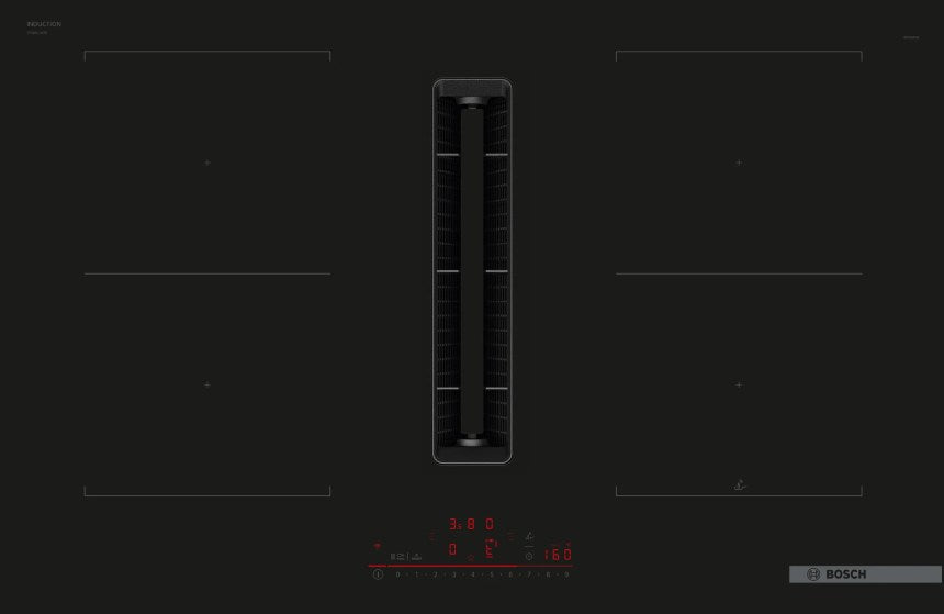 BOSCH PVQ811H26E Series 6 Built-In Induction Hobs with Integrated Hood 80 cm Frameless