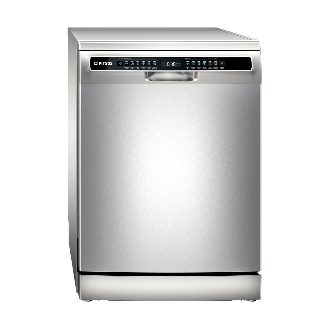 PITSOS DSF61I01 Freestanding Dishwasher 60 cm Brushed Steel Anti-Fingerprint
