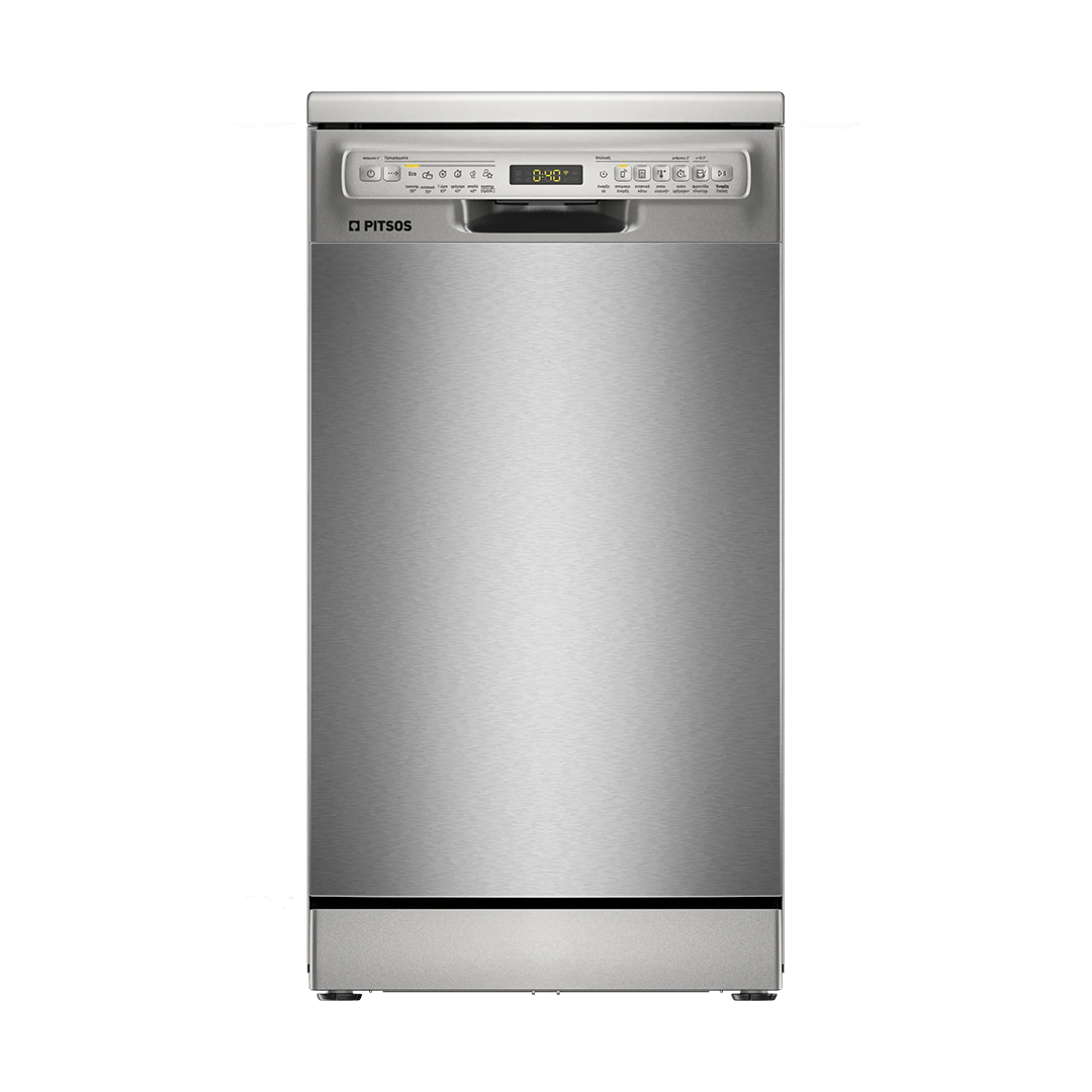 PITSOS DSS61I01 Freestanding Dishwasher 45 cm Brushed Steel Anti-Fingerprint