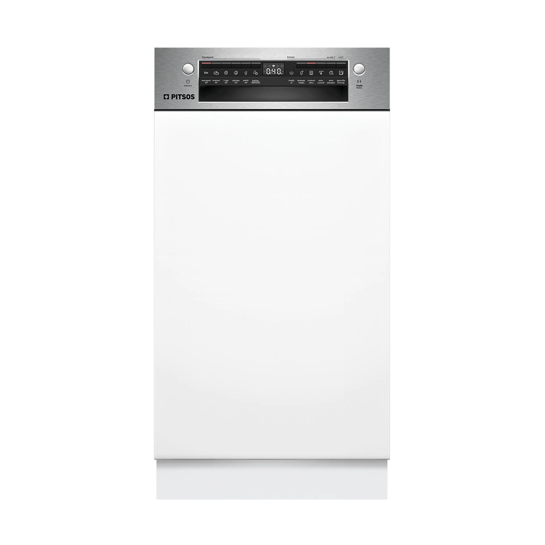PITSOS DIS61I01 Semi Integrated Dishwasher with Visible Front Panel 45 cm Brushed Steel