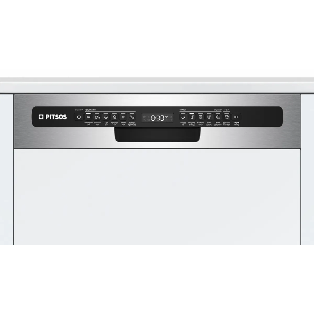 PITSOS DIF61I01 Semi Integrated Dishwasher with Visible Front Panel 60 cm Brushed Steel