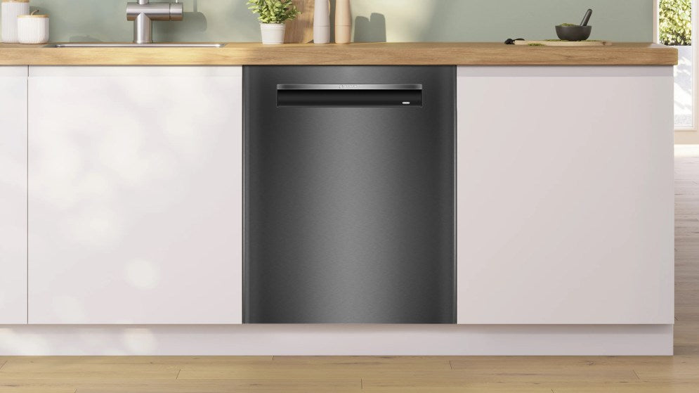 BOSCH SMP4ECC71S Series 4 Under Counter Dishwasher 60 cm Brushed Black Steel Anti-Fingerprint