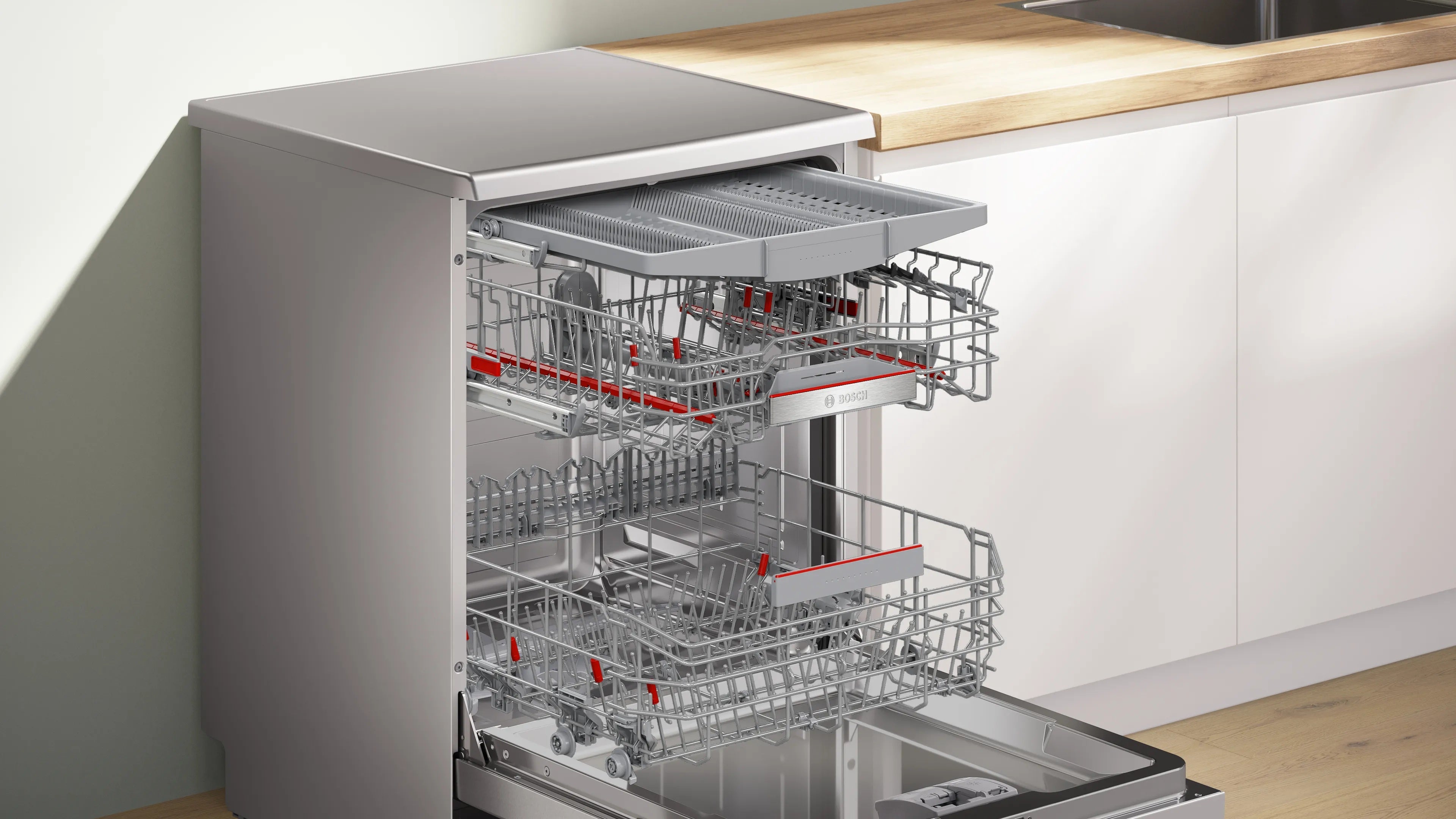 BOSCH SMS6ECI15E Series 6 Freestanding Dishwasher 60 cm Brushed Steel Anti-Fingerprint