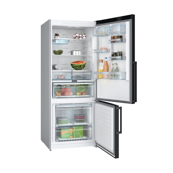BOSCH KGN76AXDR Series 6 Freestanding Bottom Mount Refrigerator 186 x 75 cm Brushed Black Steel Anti-Fingerprint, Total No Frost
