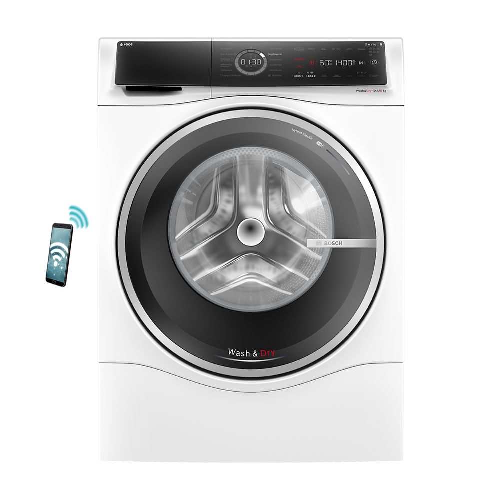 BOSCH WNC254A0GR Series 8 Washer/Dryer, 10.5/6 kg, White