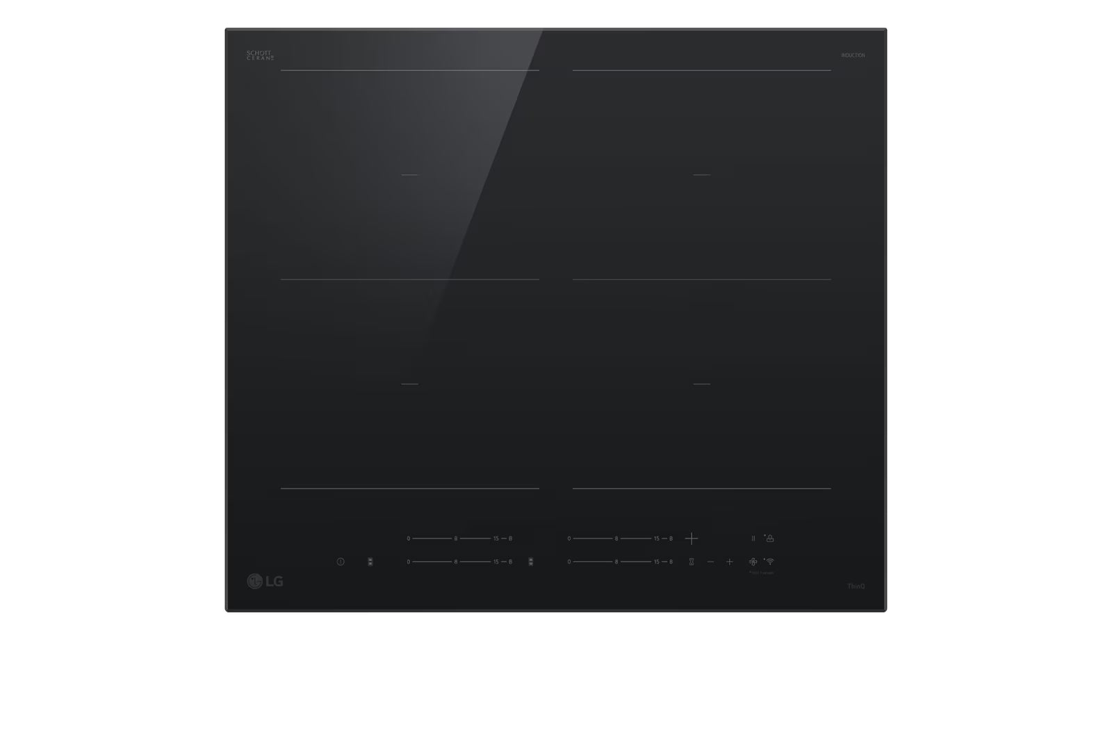 LG CBIZ2437B Built-In Induction Hobs 60cm, 4 Hotplates with 2 Flexible Zones, Touch Screen, Frameless