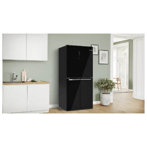Bosch KMC85LBEA Series 4 Freestanding Wardrobe Refrigerator 189.5 x 85.5 cm Black Glass, Total No Frost