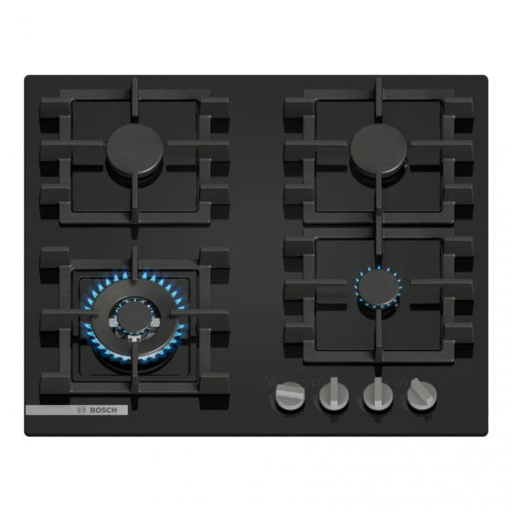 BOSCH PNK6B6K40 Series 4 Built-In Gas Hobs 60 cm Tempered Glass, Black