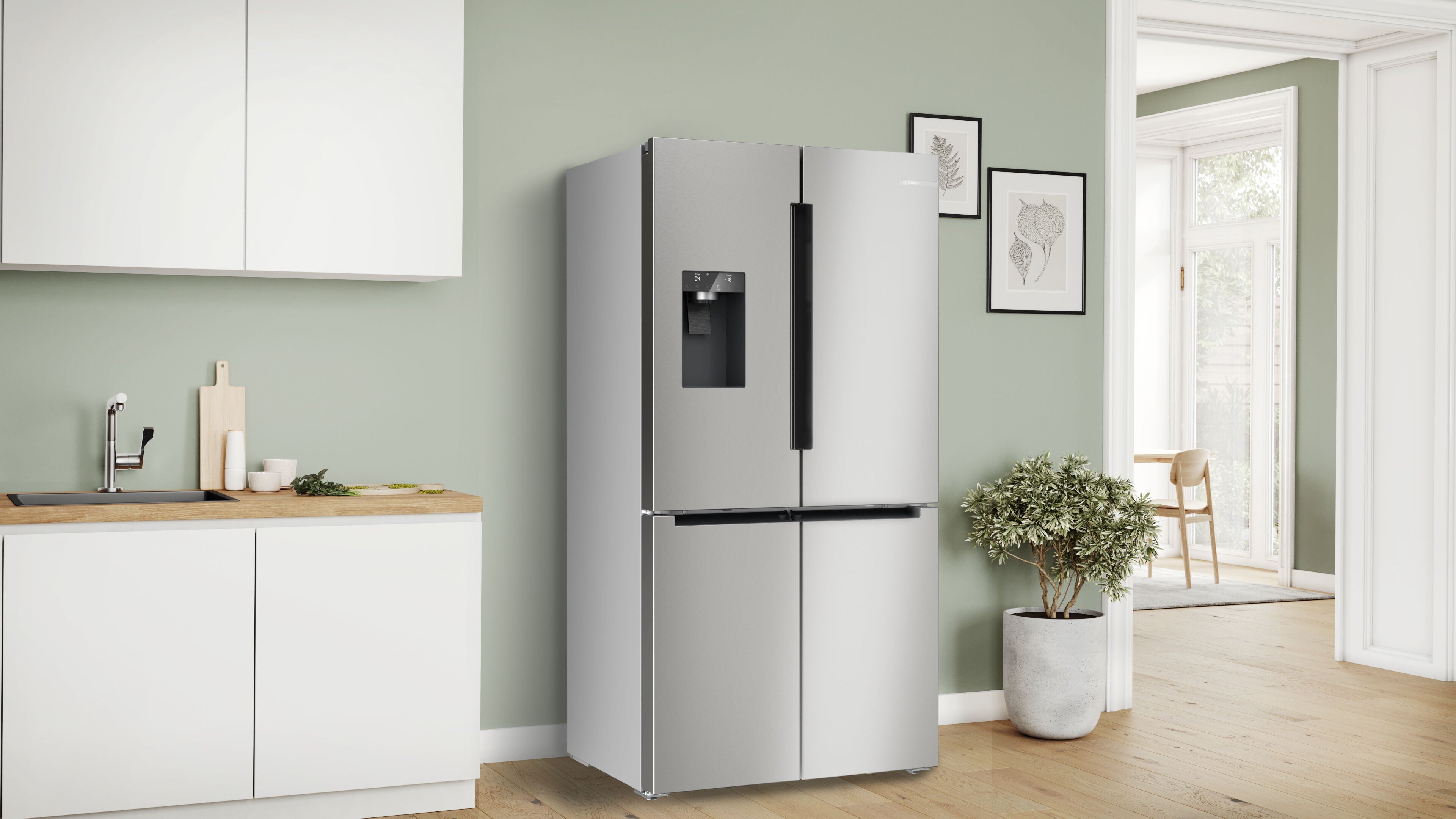 BOSCH KFD96APEA Series 6 Freestanding Wardrobe Refrigerator 183 x 90.5 cm Brushed Steel Anti-Fingerprint, Total No Frost