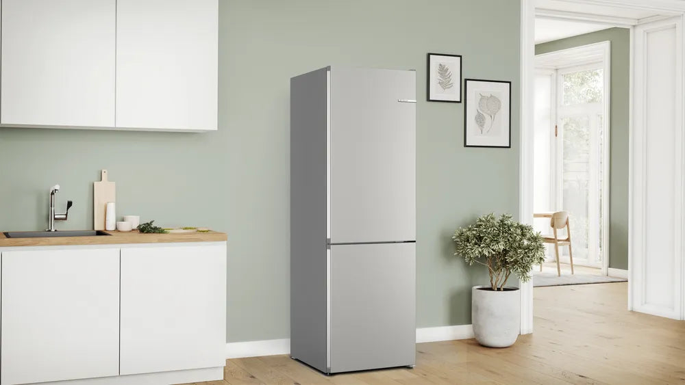 BOSCH KGN362IDF Series 4 Freestanding Bottom Mount Refrigerator 186 x 60 cm Brushed Steel Anti-Fingerprint, Total No Frost