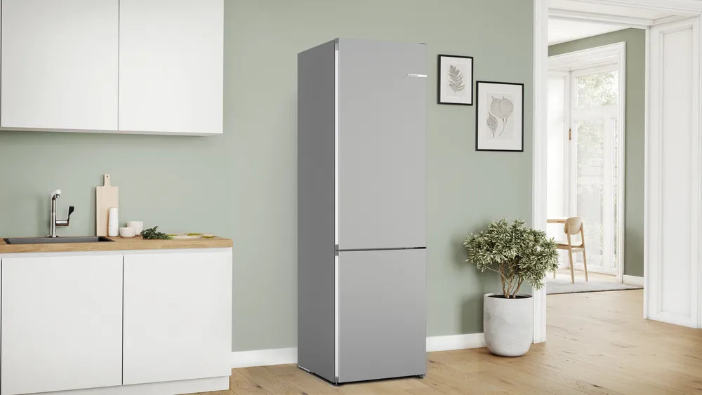 BOSCH KGN392LDF Series 4 Freestanding Bottom Mount Refrigerator 203 x 60 cm Metal Look, Total No Frost