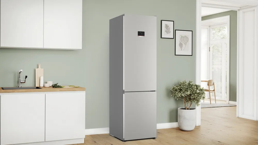 BOSCH KGN394ICF Series 6 Freestanding Bottom Mount Refrigerator 203 x 60 cm Brushed Steel Anti-Fingerprint, Total No Frost