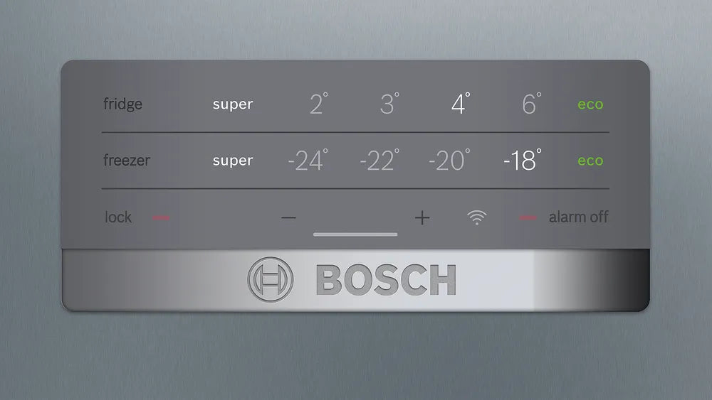 BOSCH KGN397LEQ Series 4 Freestanding Bottom Mount Refrigerator 203 x 60 cm Metal Look, Total No Frost