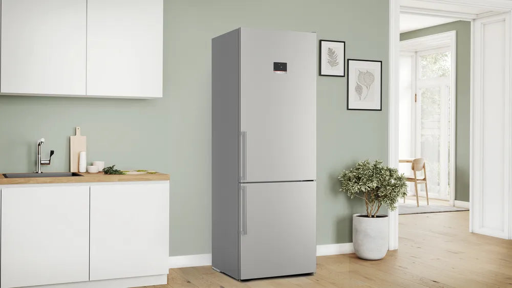 BOSCH KGN49AICT Series 6 Freestanding Bottom Mount Refrigerator 203 x 70 cm Brushed Steel Anti-Fingerprint, Total No Frost