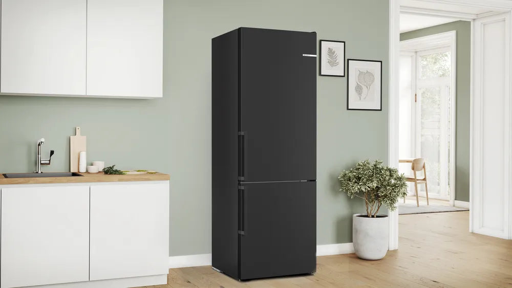 BOSCH KGN49VXDT Series 4 Freestanding Bottom Mount Refrigerator 203 x 70 cm Brushed Black Steel Anti-Fingerprint, Total No Frost