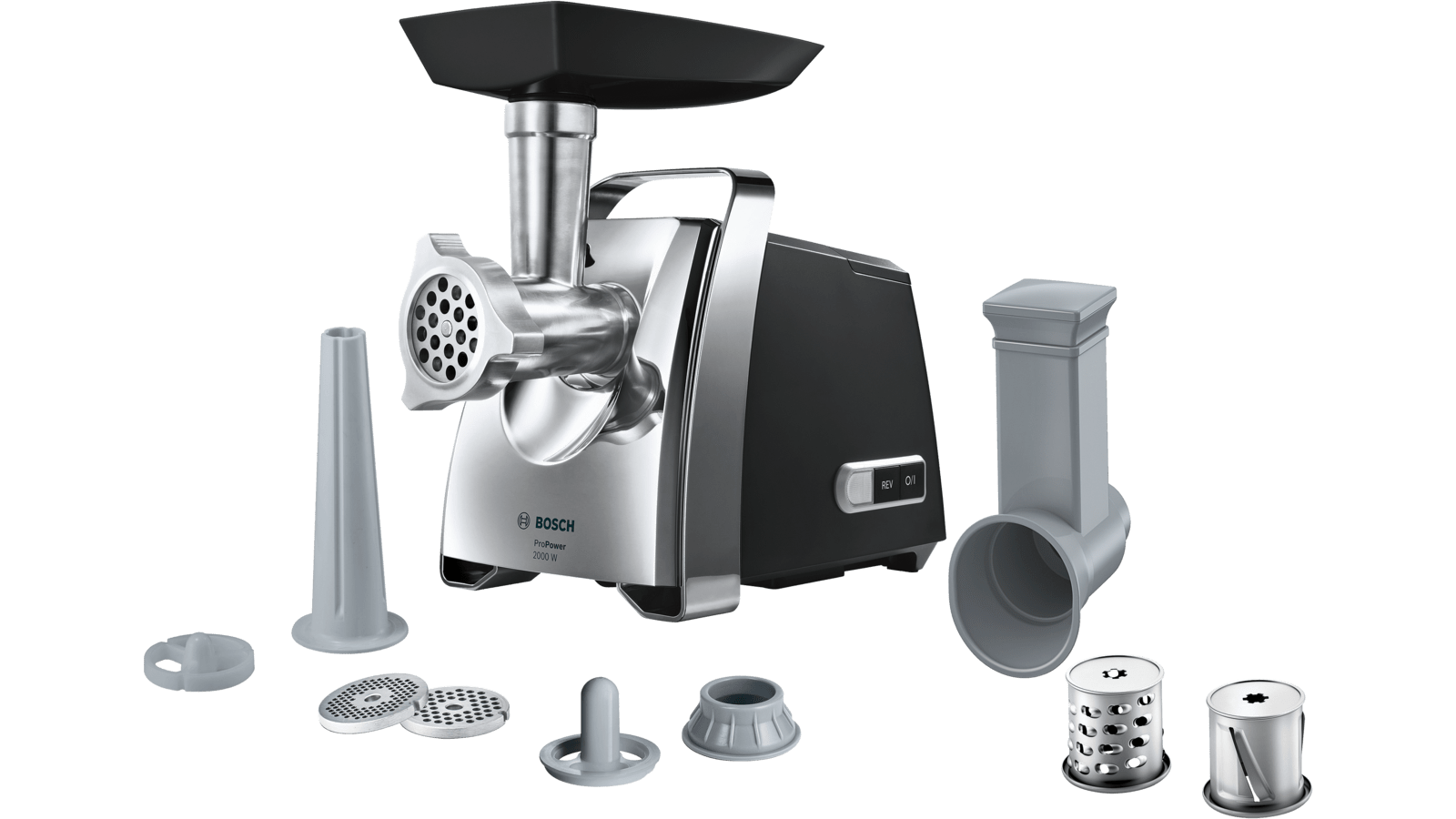 BOSCH MFW67440 Meat Grinder ProPower 2000 W Black, Chrome