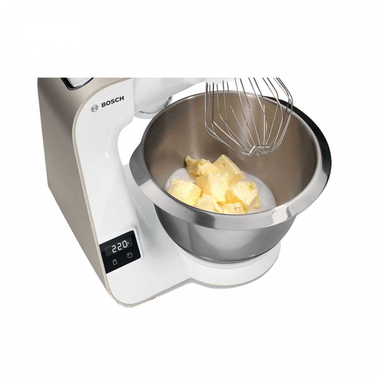 BOSCH MUM5XW20 Series 4 Food Processor with Digital Scale MUM 5 1000 W White, Champagne