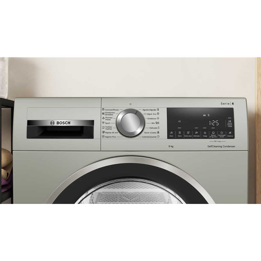 BOSCH WQG2450XES Series 6 Freestanding Tumble Dryer 9kg, Inox