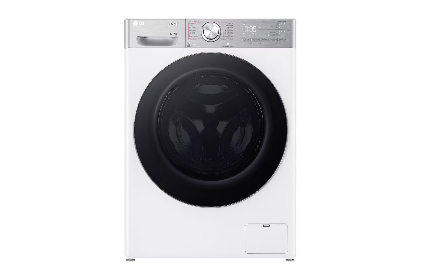 LG D4R9513TPWC Washer/Dryer, 13/7kg, AI DD, Steam, TurboWash 360