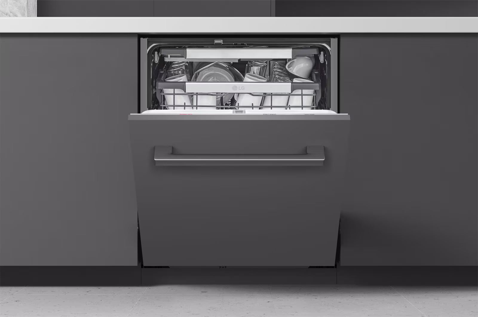 LG DB475TXS QuadWash Steam Fully Integrated Dishwasher