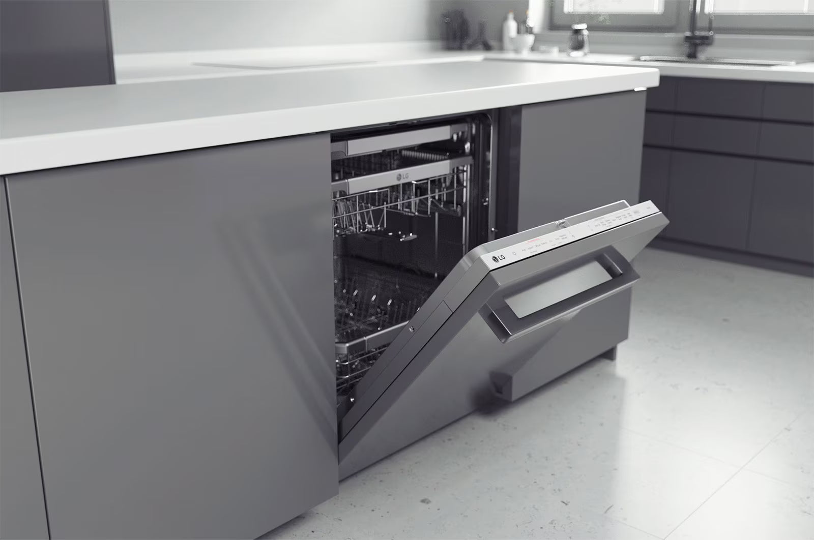 LG DB475TXS QuadWash Steam Fully Integrated Dishwasher