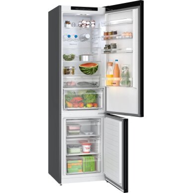BOSCH KGN392XCF Series 4 Freestanding Bottom Mount Refrigerator 203 x 60 cm Brushed Black Steel Anti-Fingerprint, Total No Frost