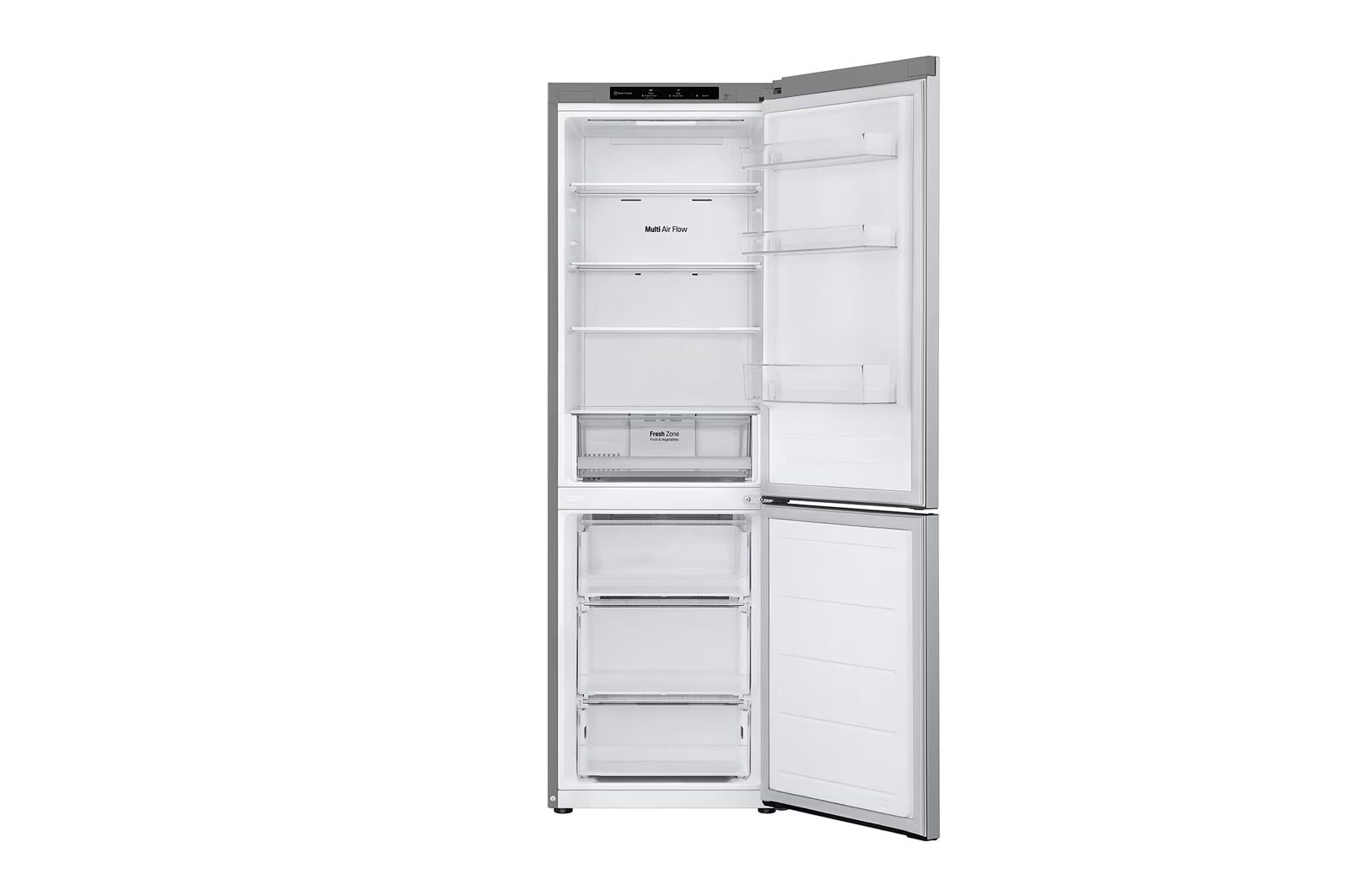 LG GBV21L0EPY 344L NatureFRESH Fridge Freezer Freestanding, Prime Silver