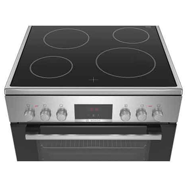 jlf electronics bosch hkr390050 series 4 freestanding cooker with electric stoves inox