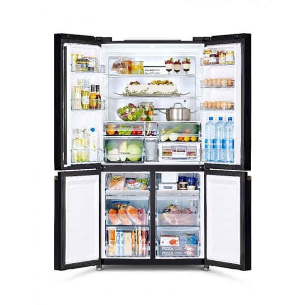 jlf electronics hitachi rwb640vru0gmg side by side fridge freezer 4 doors