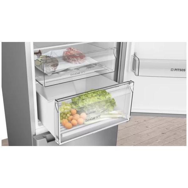 jlf electronics pitsos pknb36vie3 freestanding fridge freezer 186 x 60 cm inox antifinger