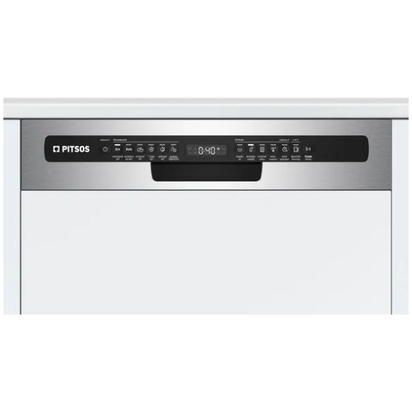 pitsos dif61i30 semi integrated dishwasher with visible front 60 cm stainless steel