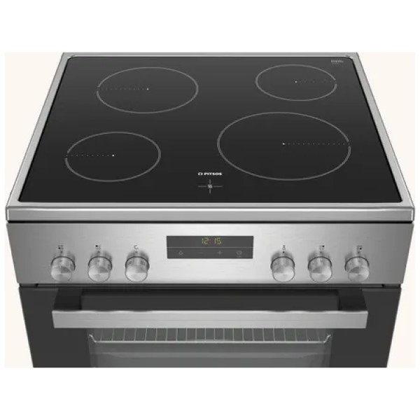 jlf electronics pitsos phn039150 freestanding cooker with electric stoves stainless steel