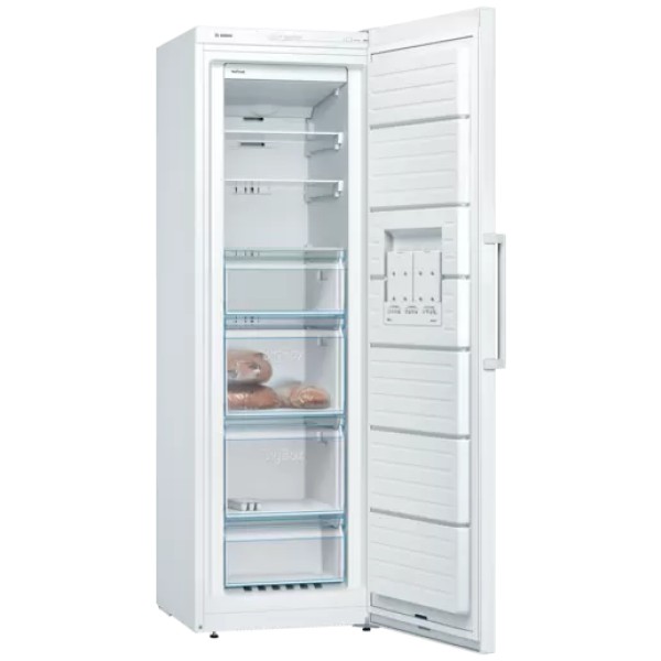 jlf electronics bosch gsn36vwfp series 4 single door freezer 186 x 60 cm white