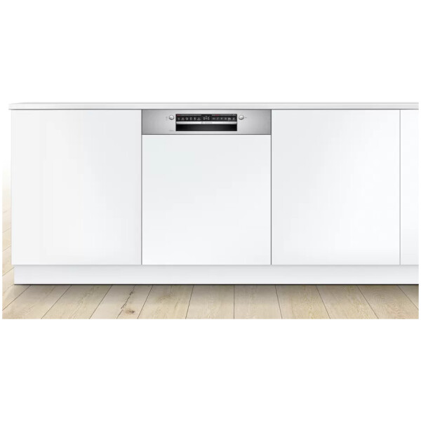 jlf electronics bosch smi4hvs33e series 4 semi integrated dishwasher with visible front 60 cm stainless steel