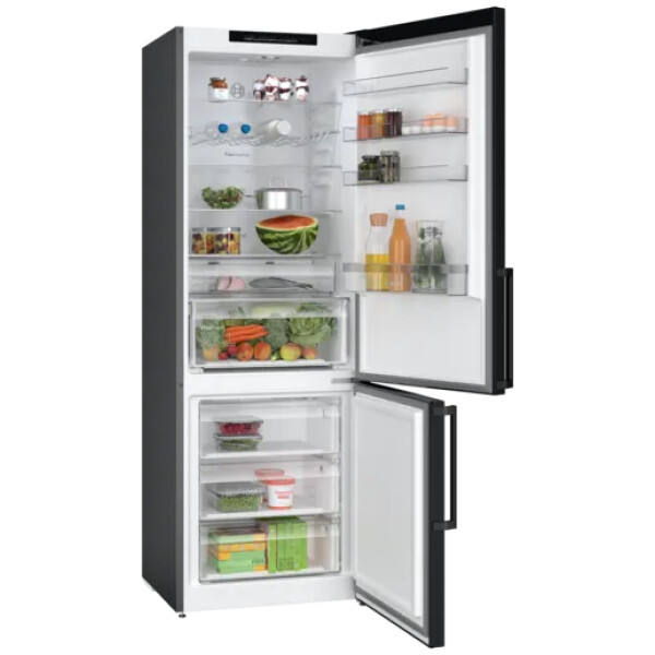 bosch kgn49vxct series 4 free fridge freezer 203 x 70 cm black stainless steel